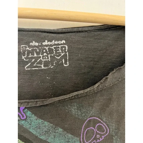 Nickelodeon Invader Zim GIR Graphic Crop Top Tee Faded Black Women Small.  Aa - Picture 4 of 5